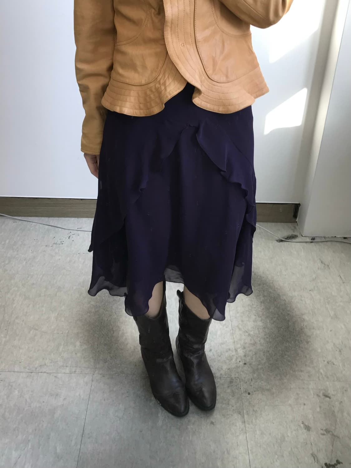 빈티지 퍼플 드레이프 스커트 상품이미지2