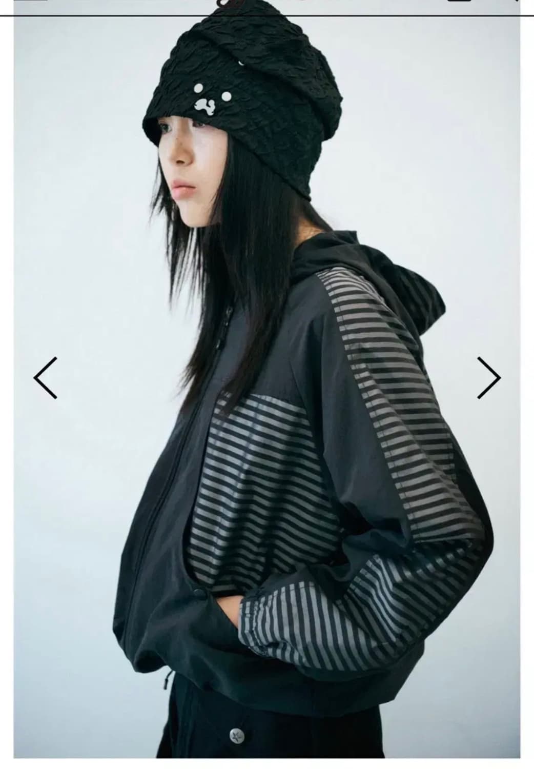 Stripe wind-breaker (Black) 상품이미지2