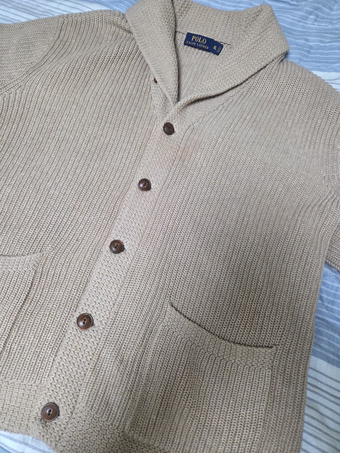 폴로 베이지가디건 상품이미지3