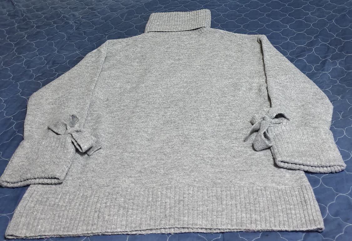 자라 오버핏 소매끈 목폴라 니트 그레이 (S) 상품이미지1