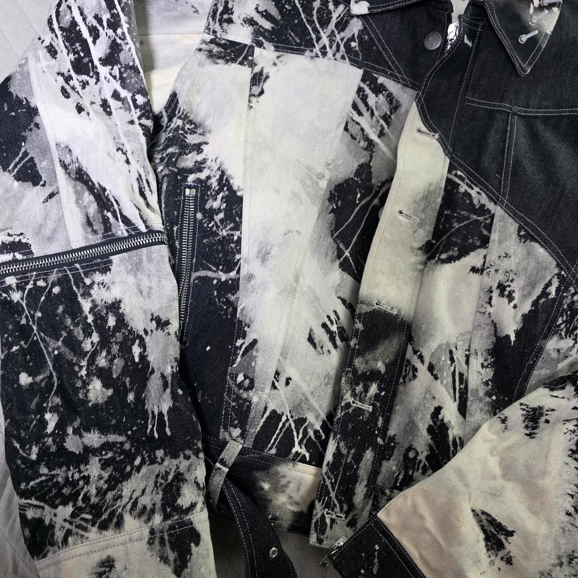 [OS] 셀프 메이드 블리칭 하프 펑크 자켓 상품이미지2