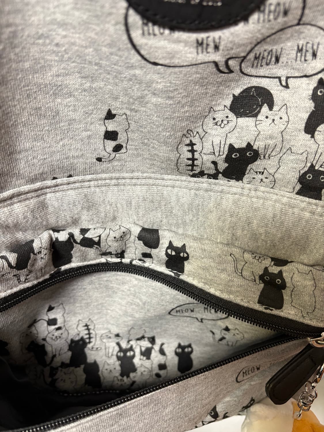 와글와글 검은고양이 그레이 백팩 일본 빈티지 y2k 모리걸 가방 상품이미지6