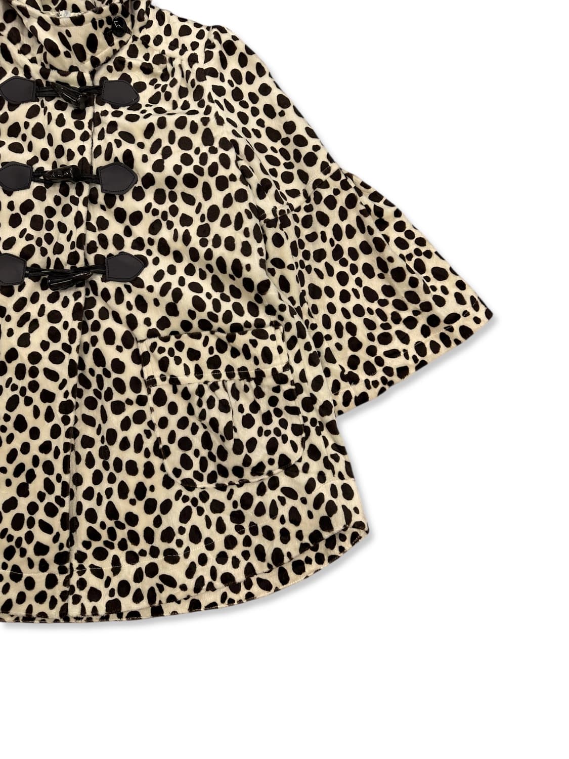 Leopard Velvet Balloon Sleeve Duffle Coa 상품이미지3