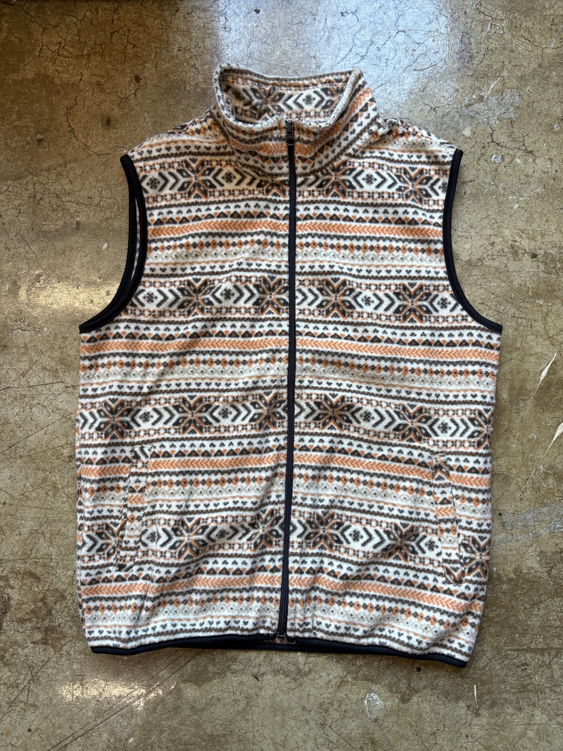 퍼스트 다운 빈티지 아가일 플리스 베스트 상품이미지2