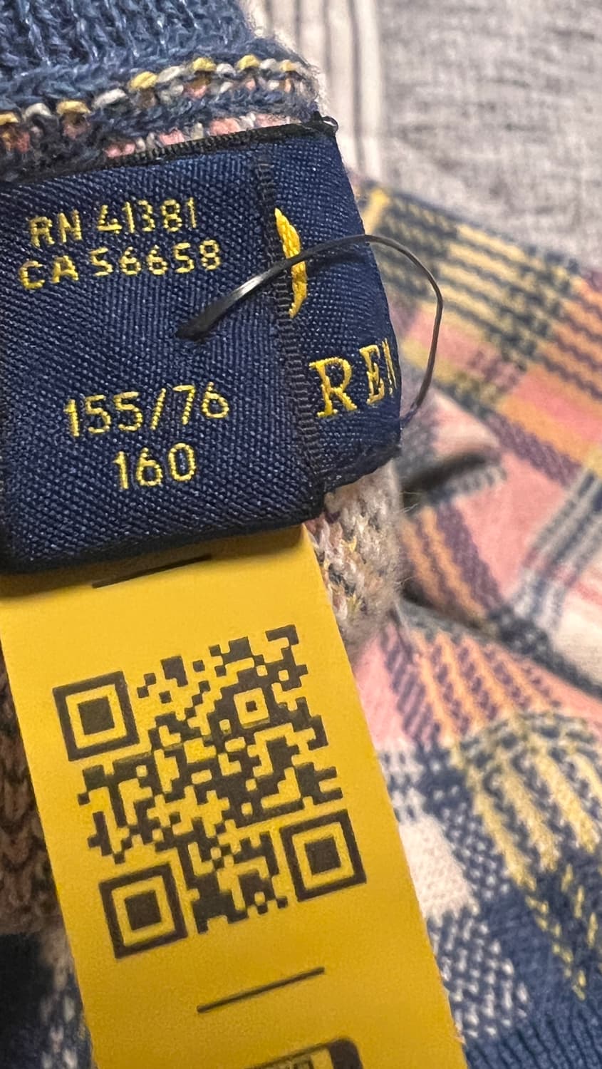 폴로랄프로렌 깅엄 체크 가디건XL 미착용새상품 (정품인증) 상품이미지7