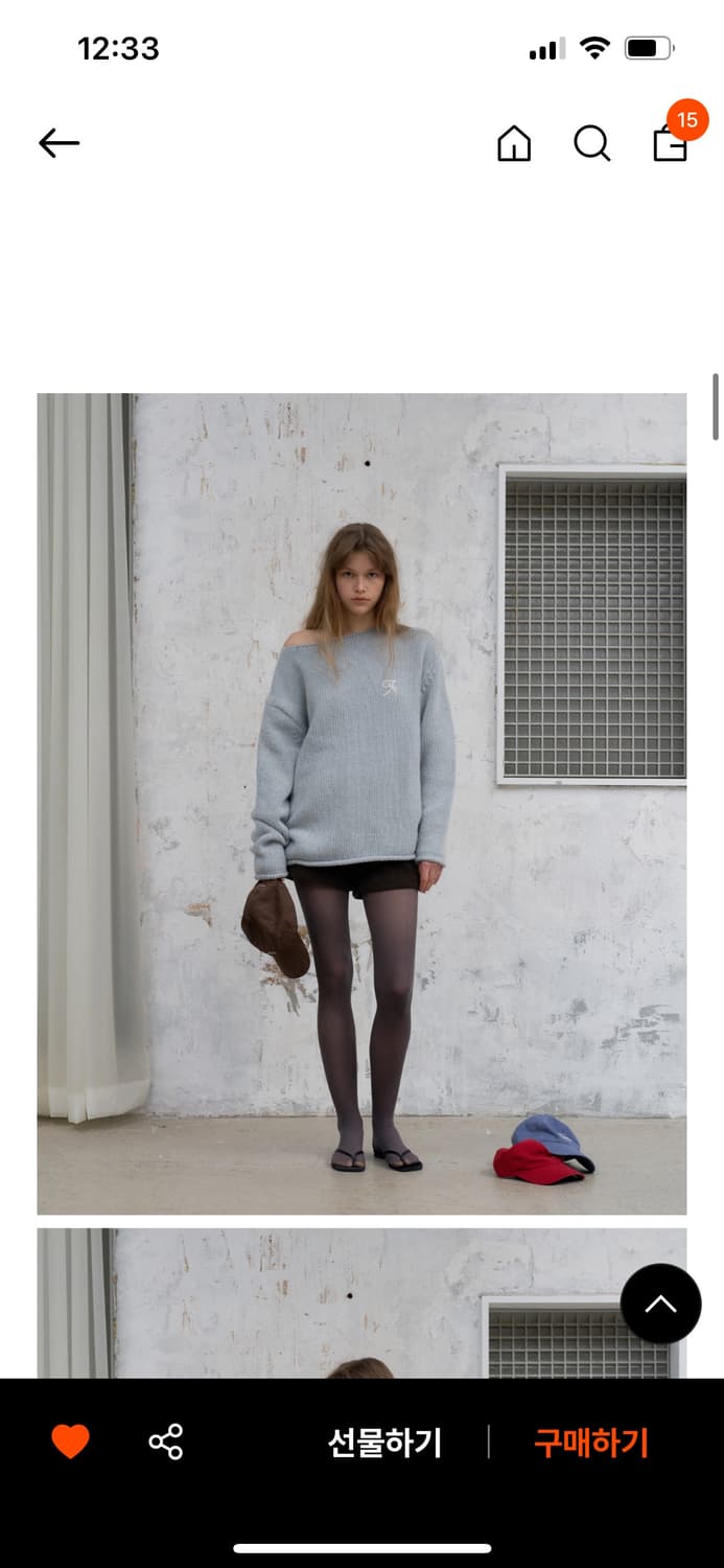 포에토 원숄더 오프숄더 Crumble overfit mohair 니트 상품이미지2