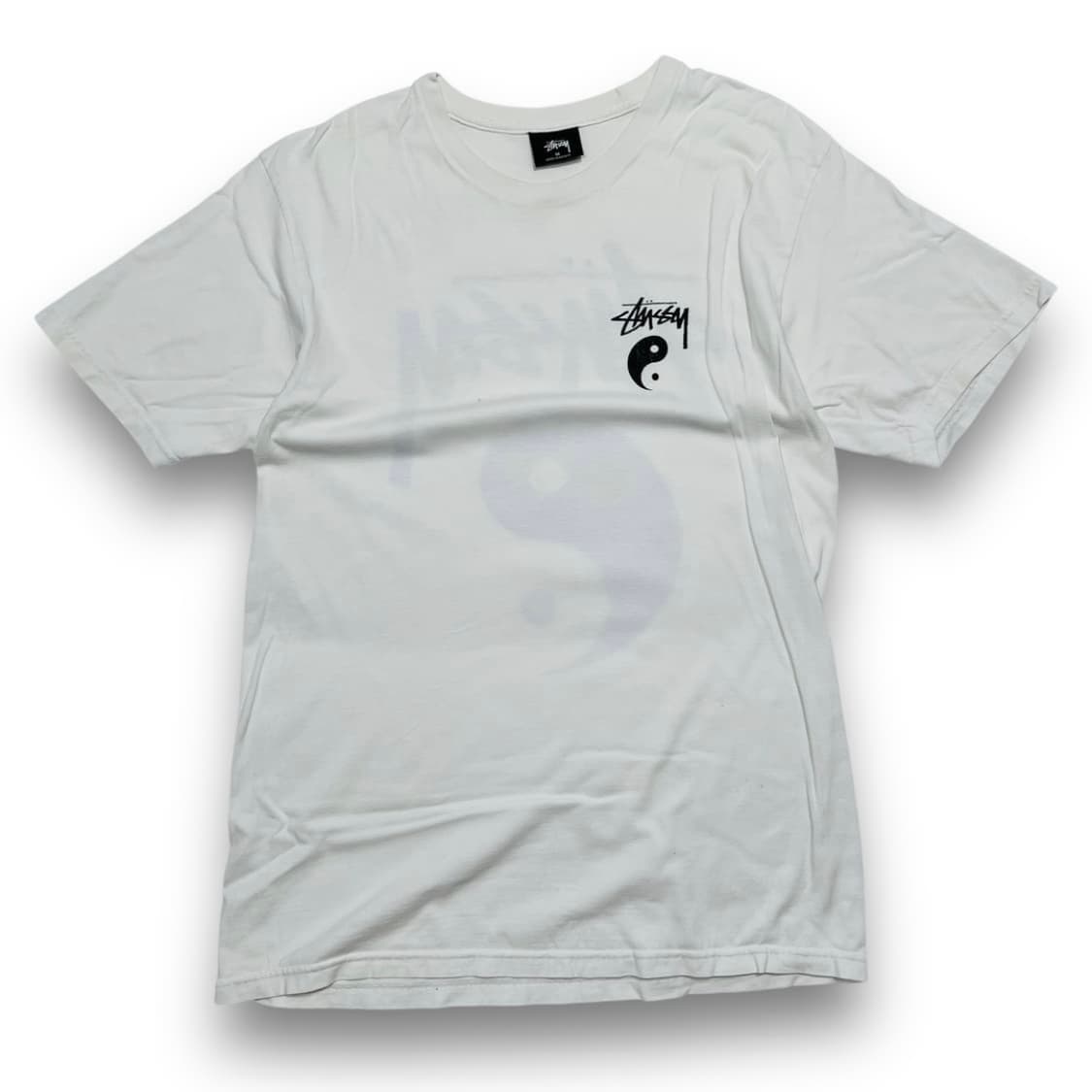 스투시 태극 음양 로고 빈티지 화이트 반팔 티셔츠 상품이미지3