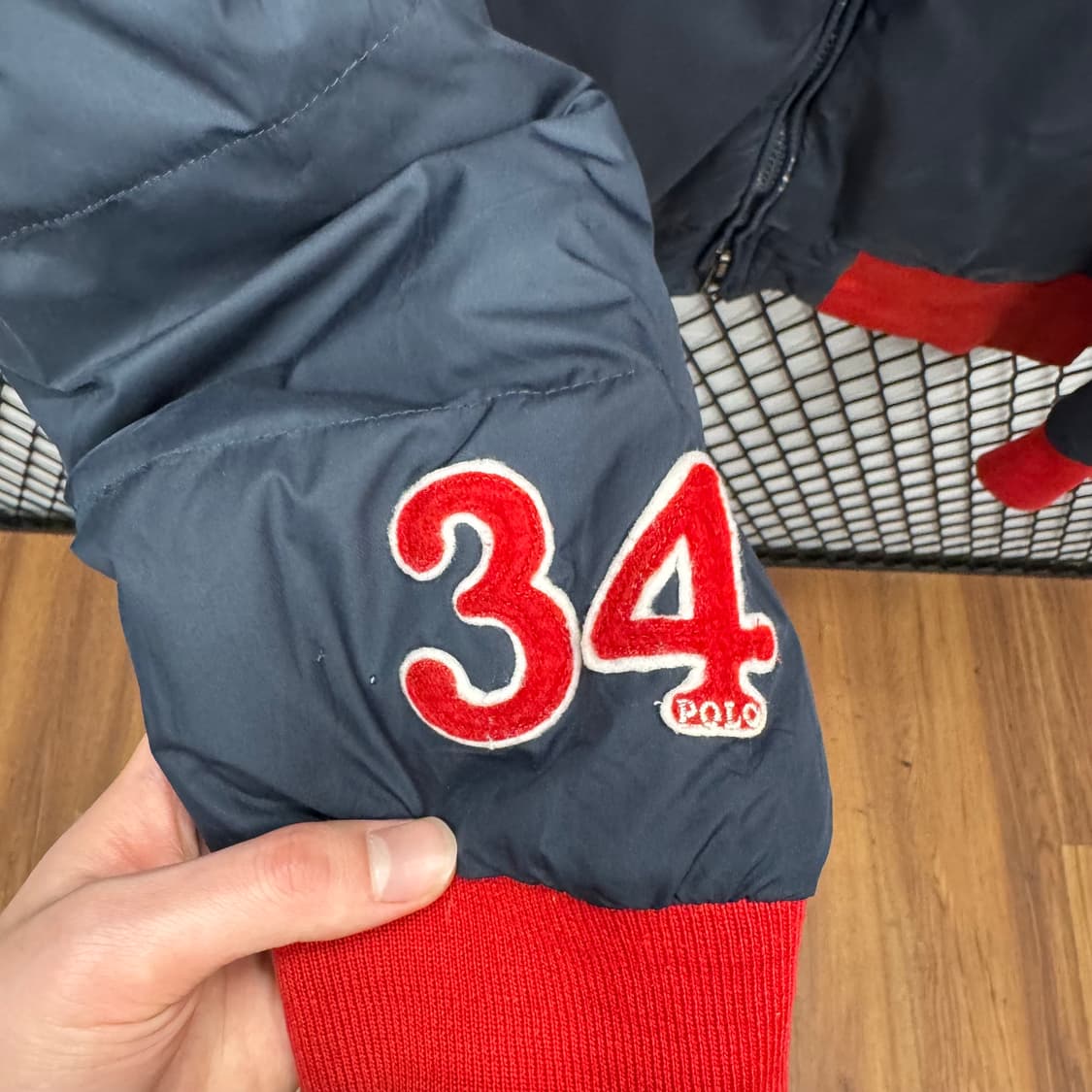 폴로 랄프로렌 다운 패딩 자켓 GBR 1934 로고 포인트 네이비 레드 상품이미지6