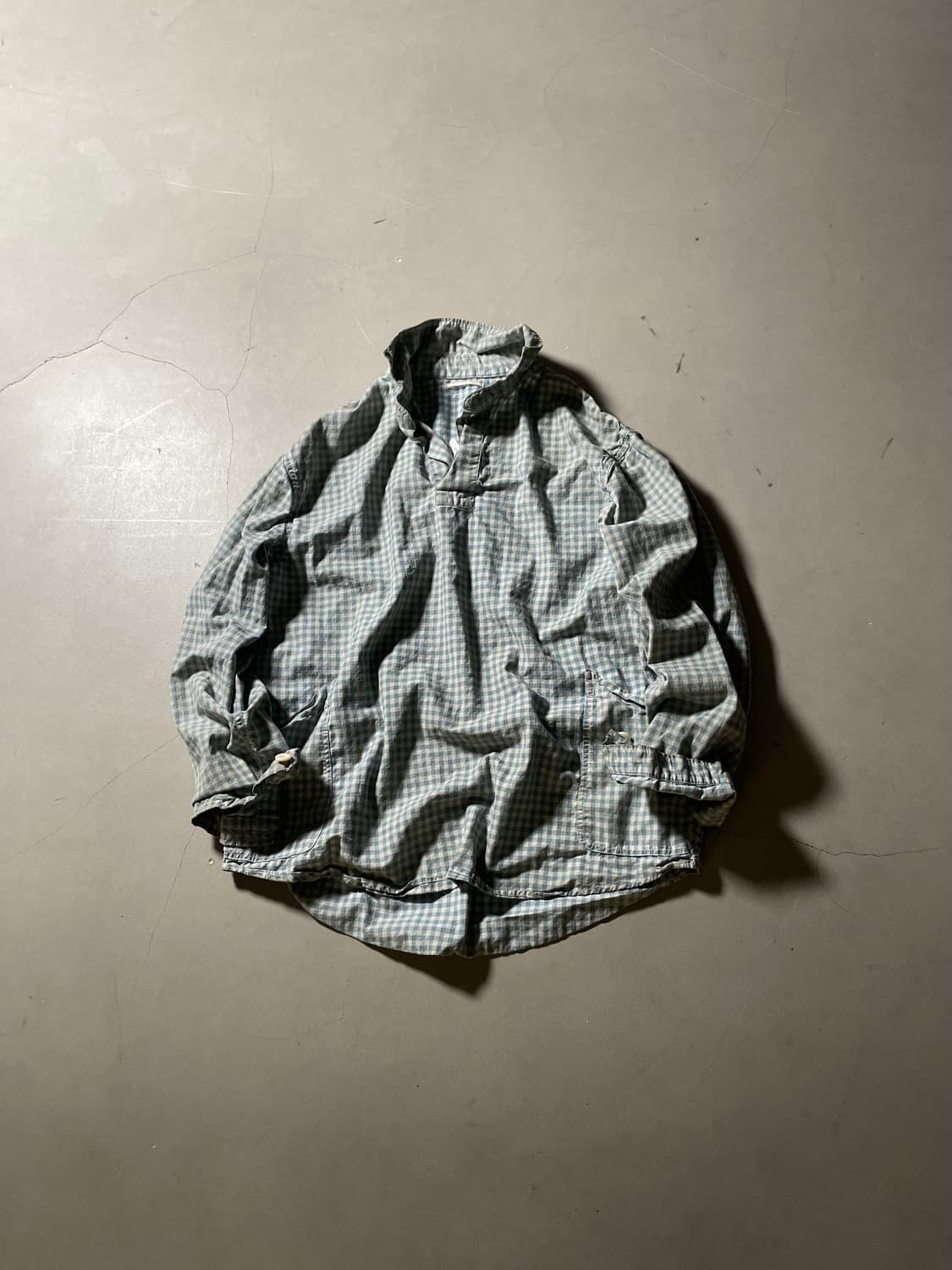 H•d One off denim Check Pattern shirt 상품이미지2