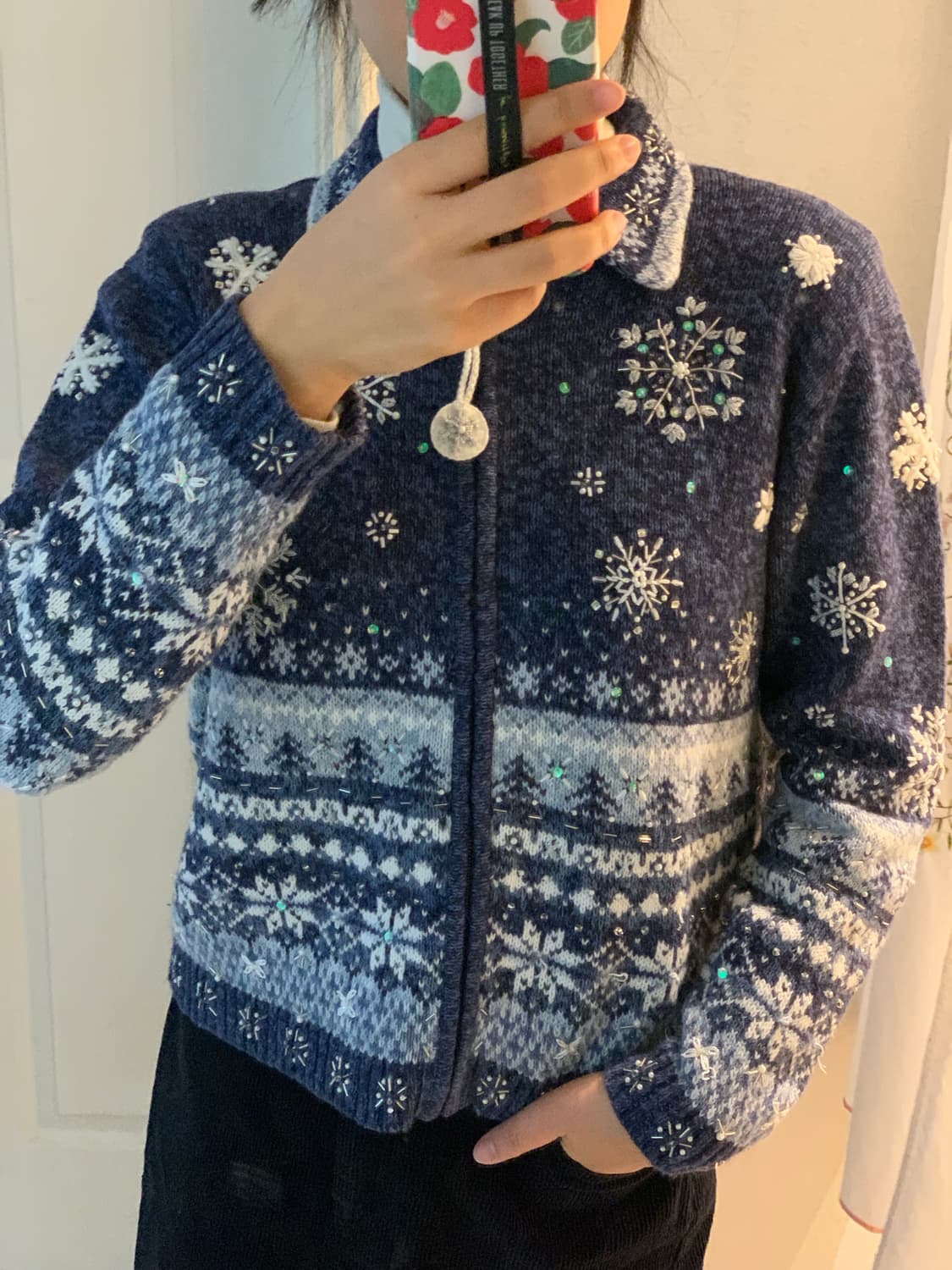 Tiara 티아라 크리스마스 눈꽃 가디건 상품이미지1