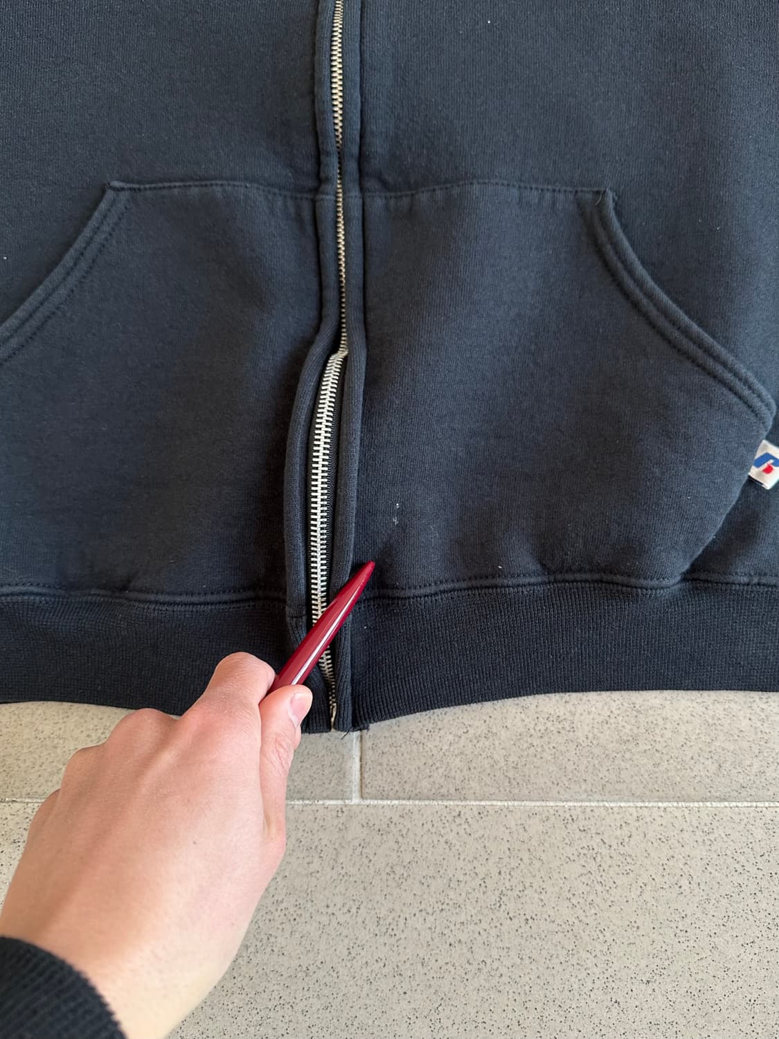 빈티지 러셀 후드집업 블랙 L 상품이미지7