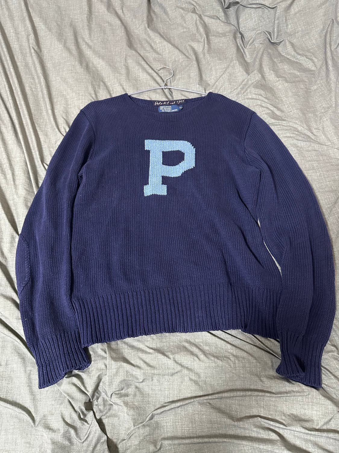 폴로 랄프로렌 P 로고 니트 네이비 상품이미지1