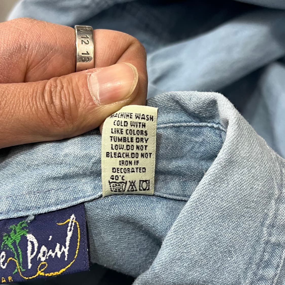  바이크 자수 데님 셔츠 y14468 상품이미지8