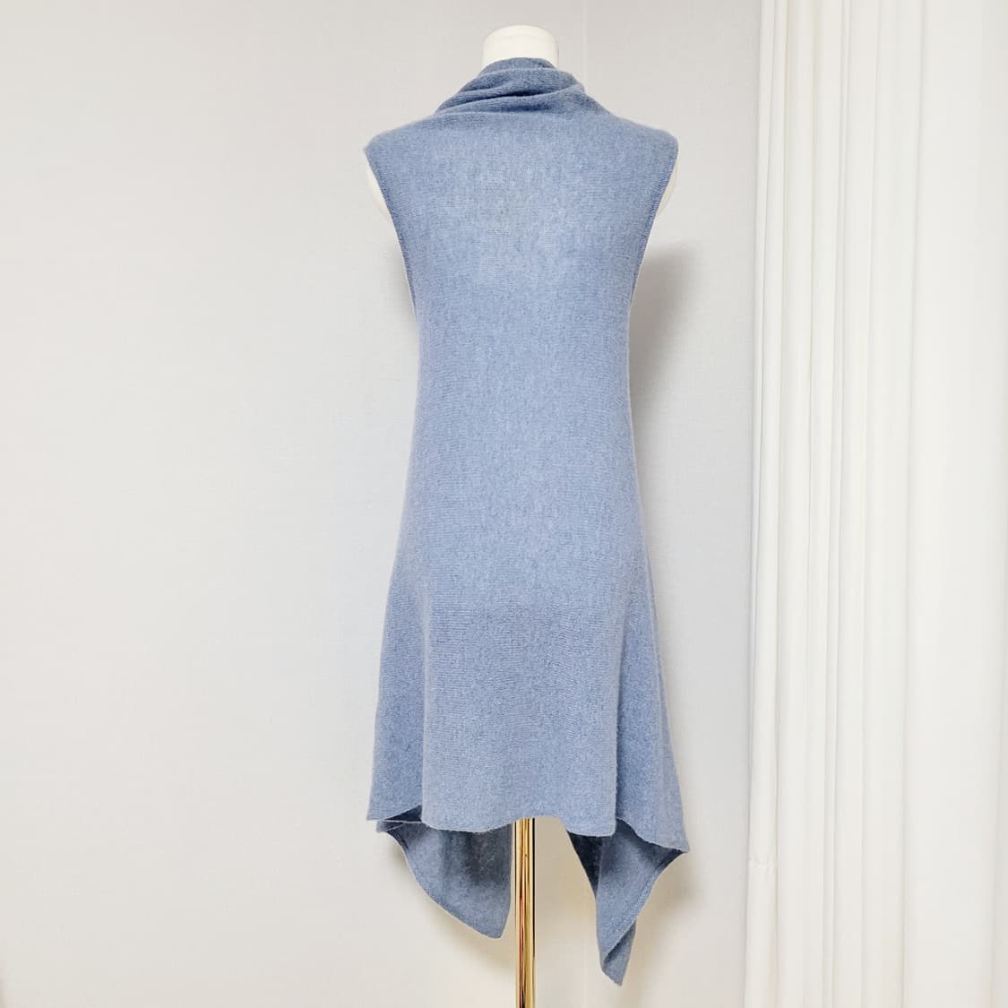 King Deer 캐시미어 100% 오픈형 언발란스 니트 롱베스트  상품이미지5