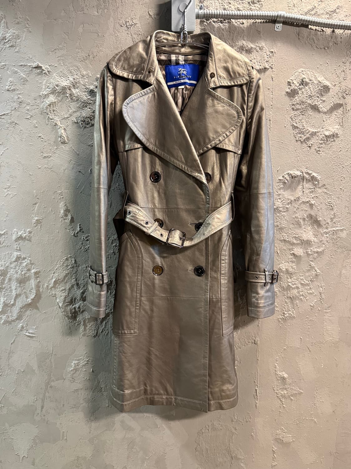 55 버버리 BURBERRY 양가죽 더블 트렌치코트 올리브그레이 상품이미지1