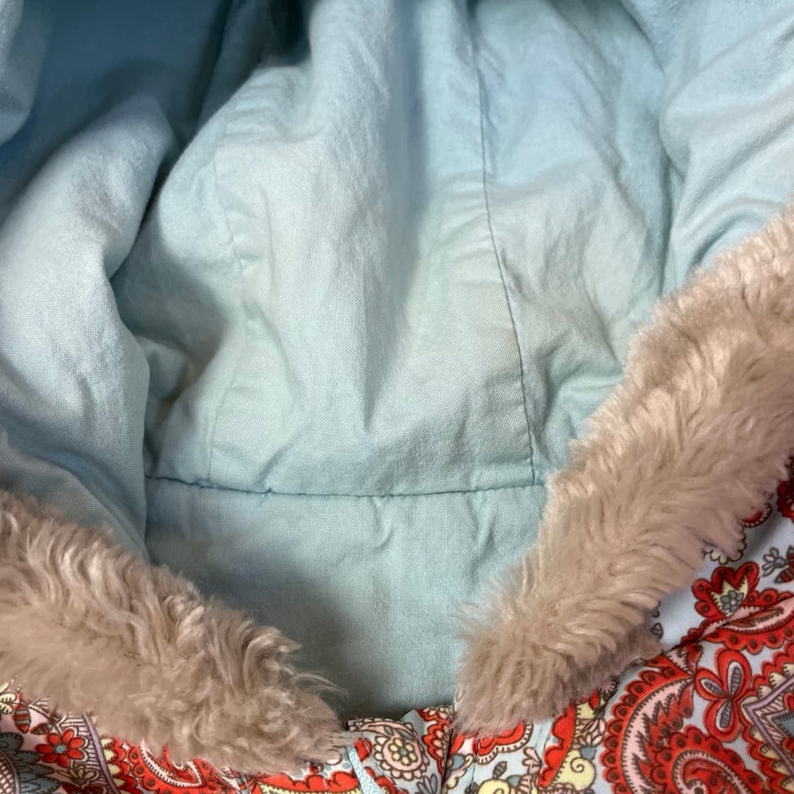 빈티지 페이즐리 퍼 트리밍 패딩조끼 상품이미지5