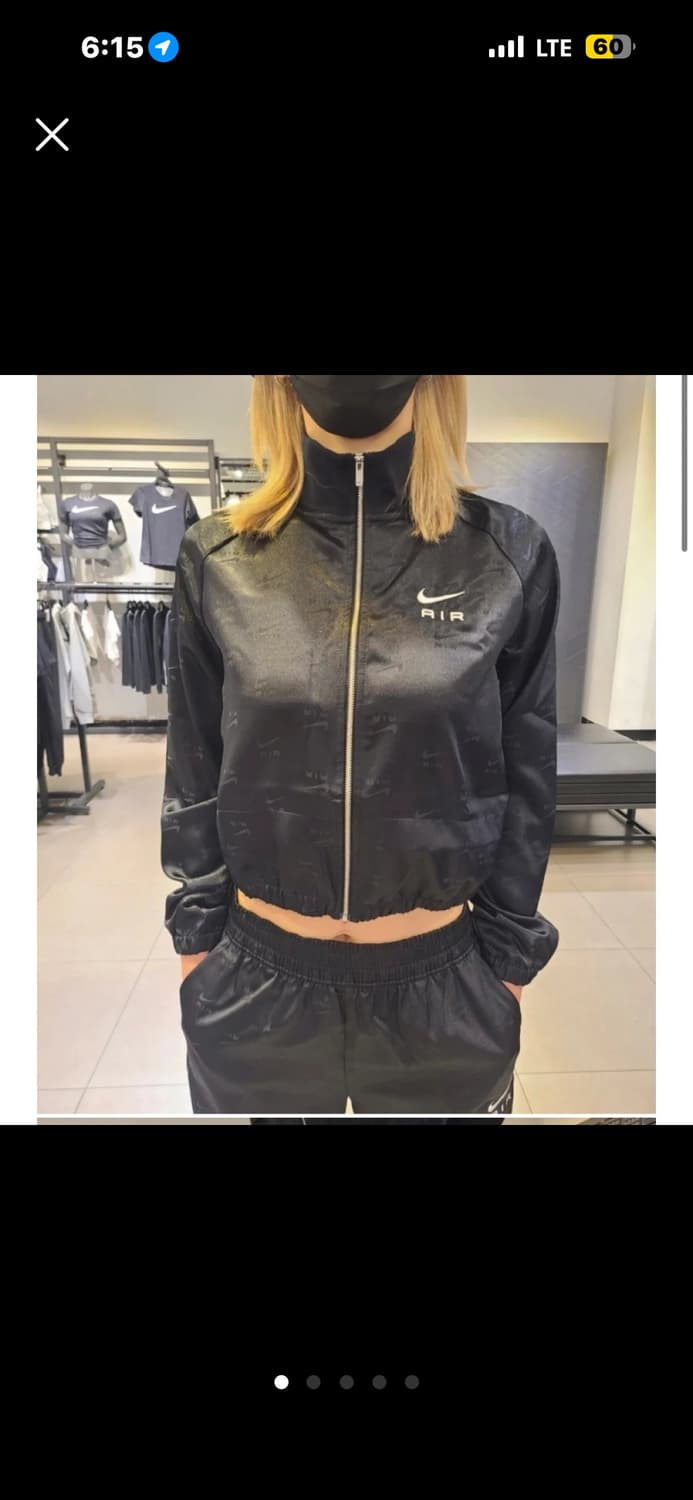 나이키 에어 새틴 크롭 져지 블랙 M 새상품 상품이미지1