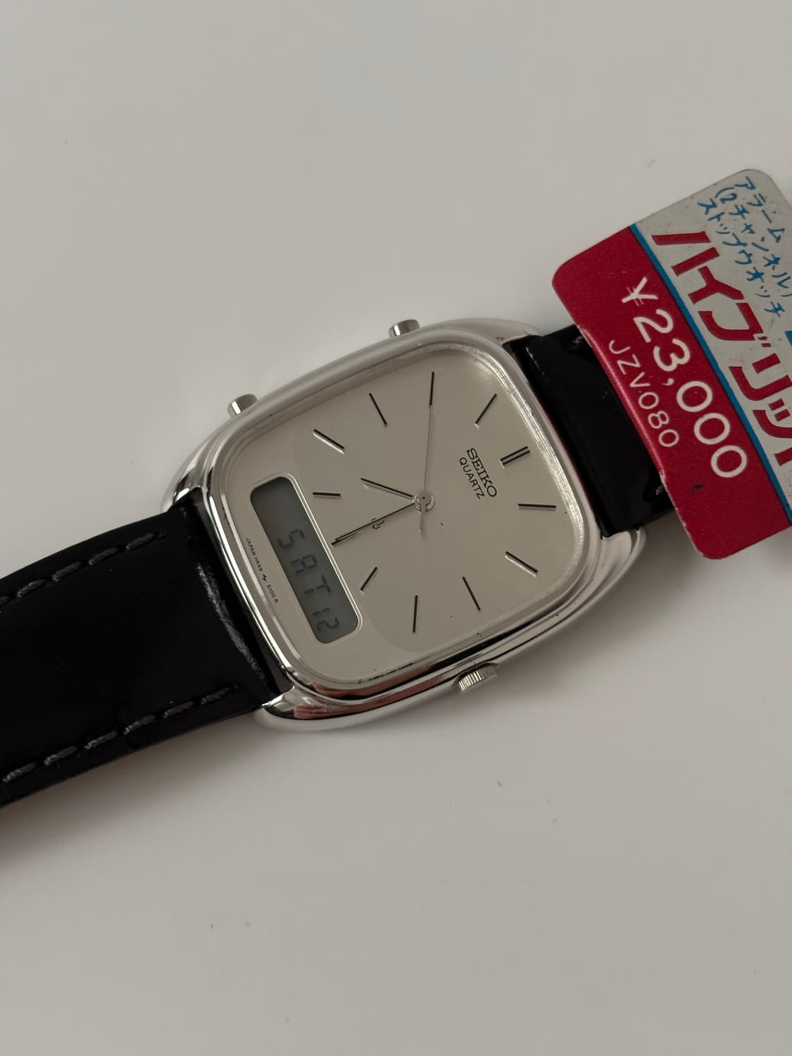 세이코 1980년대 실버 탱크 아나 디지 쿼츠 데드스탁 상품이미지4