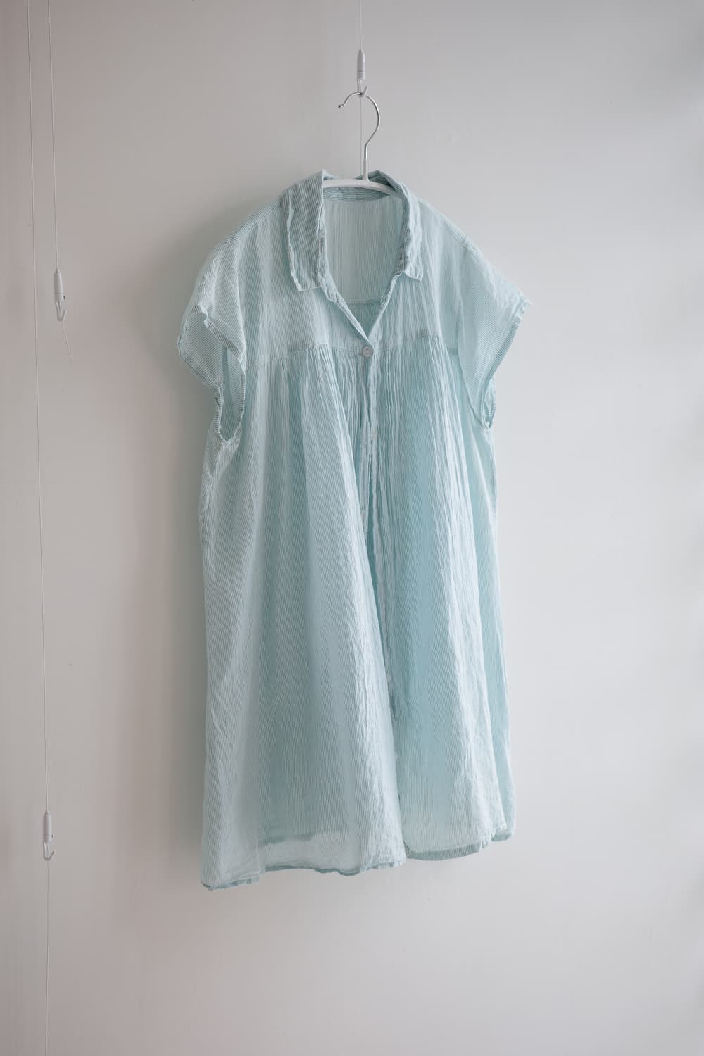 Mint sheer half sleeve blouse 상품이미지2