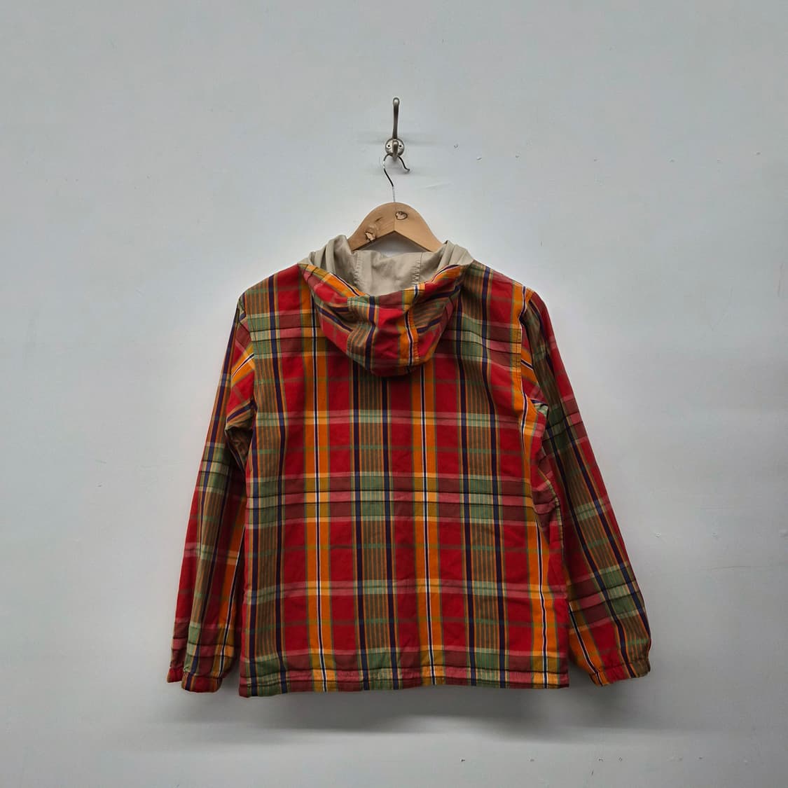 폴로 랄프로렌 체크 후드 바람막이 자켓 남성 M 상품이미지3