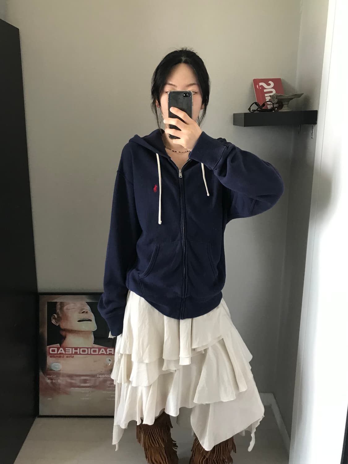 폴로 랄프로렌 신형택 포니 로고 네이비 후드집업 상품이미지1