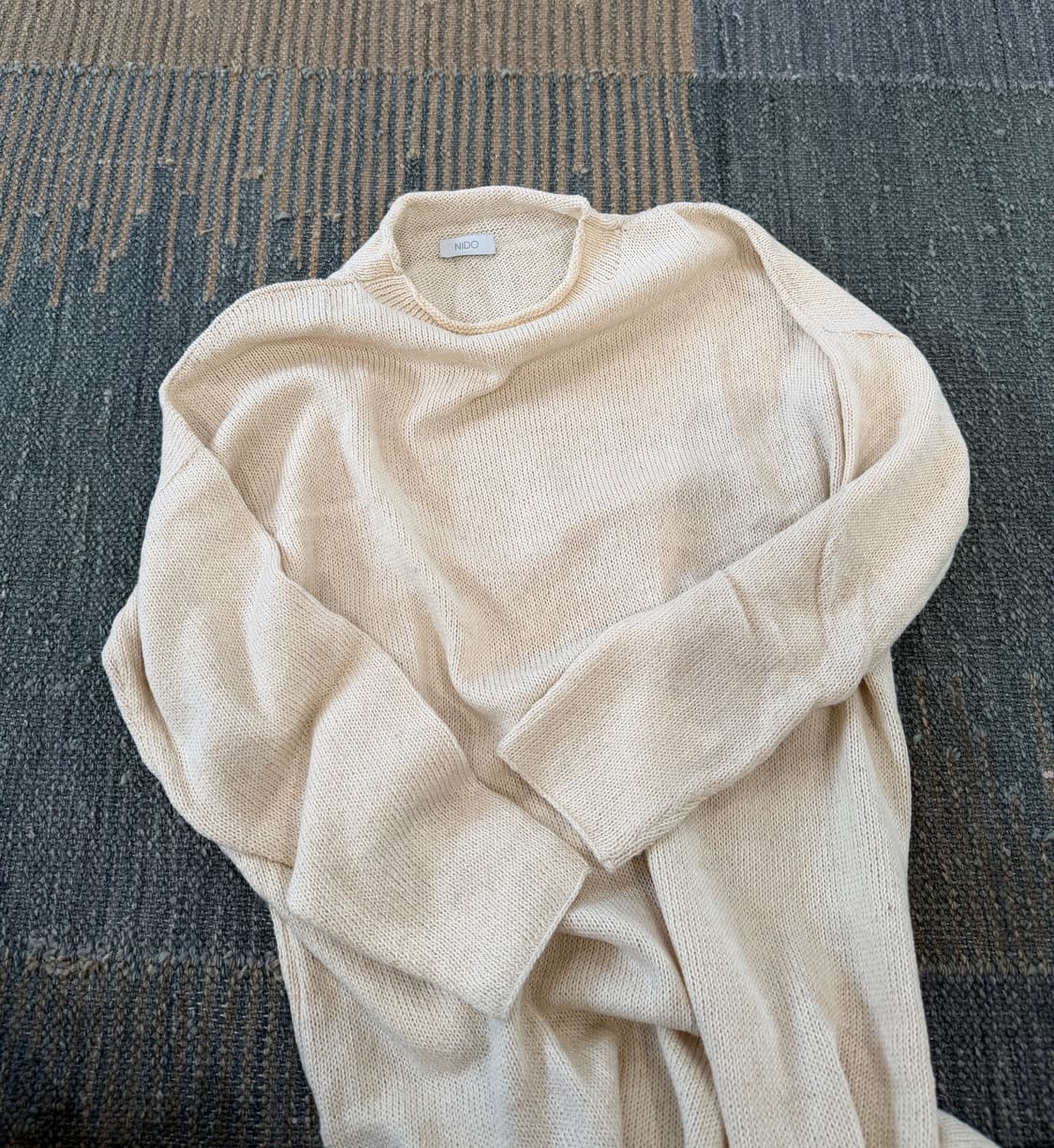 NIDO 25PS Simple Turtleneck Dress, Ecru 상품이미지4