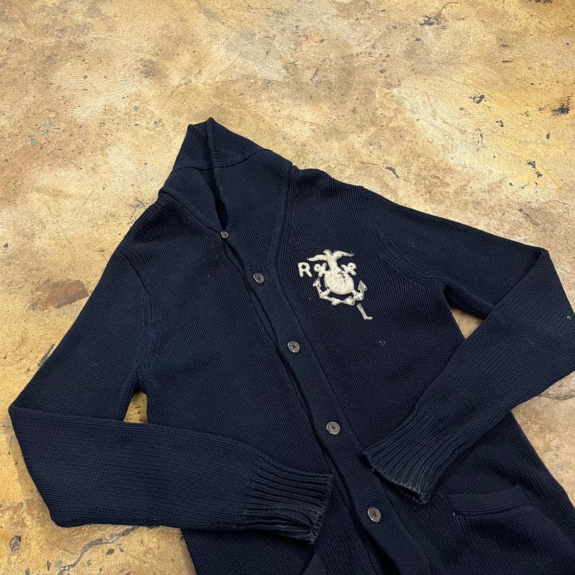 [정품/XL,85] 폴로 랄프로렌 네이비 카라 니트 가디건 b18 상품이미지1