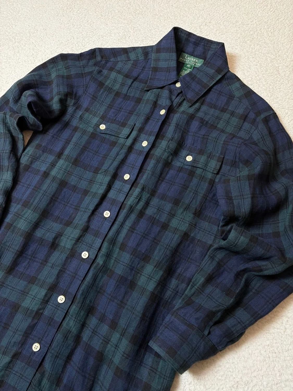 로렌 랄프로렌 100% 린넨 체크 롱 원피스 PN6993 상품이미지2