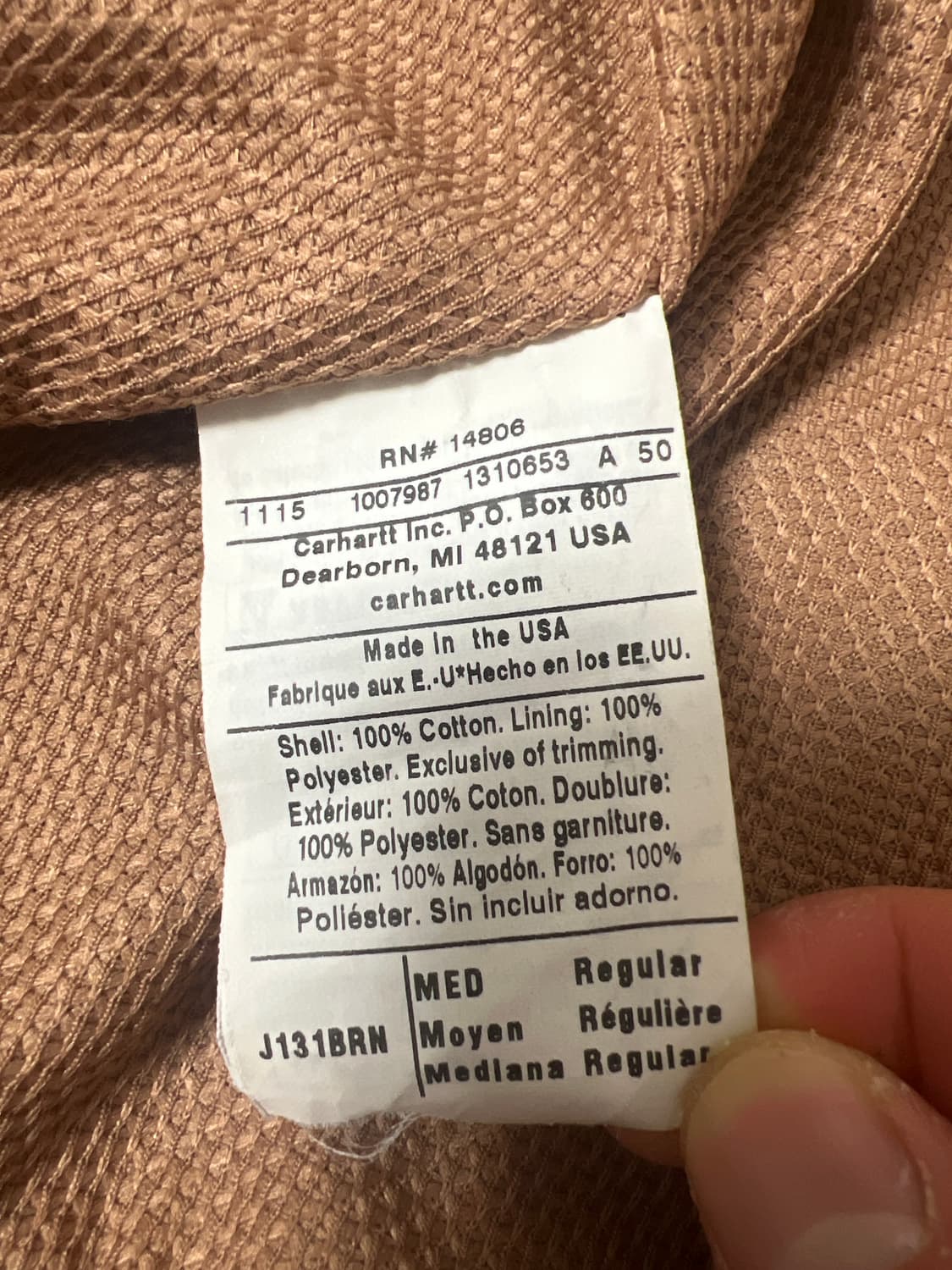 칼하트 J131 BRN 덕 액티브 자켓 후드 집업 상품이미지4