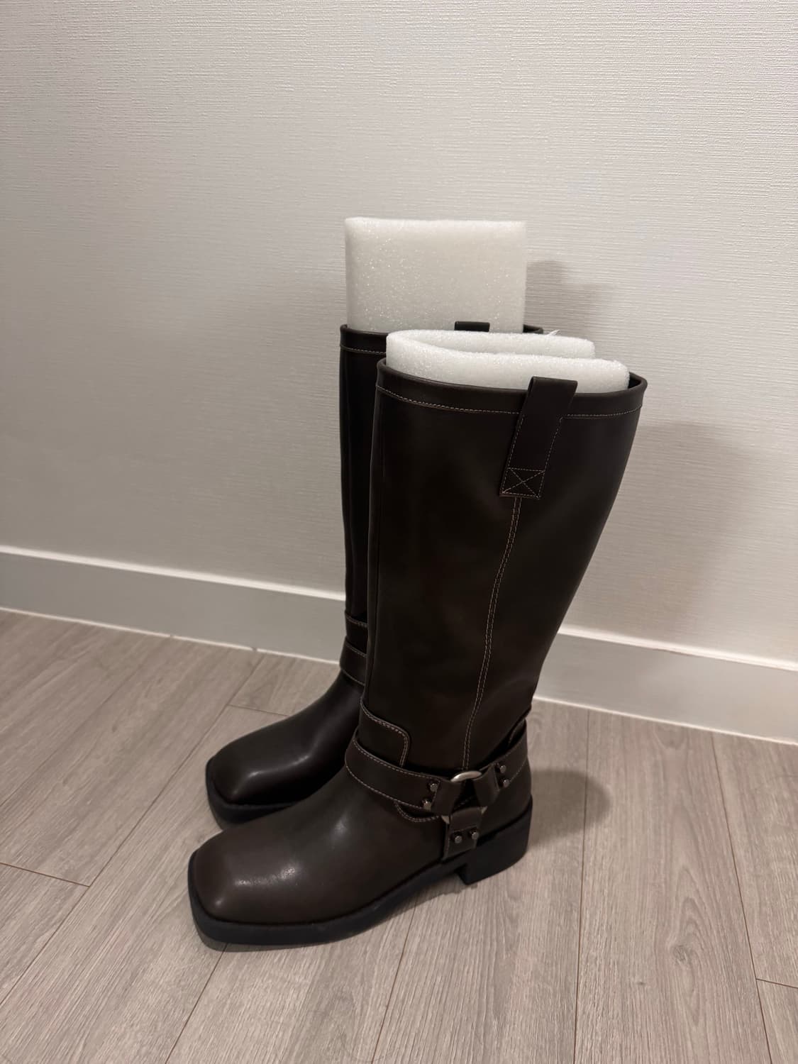 자라 스티치 바이커 롱부츠 245-250 새상품  상품이미지1