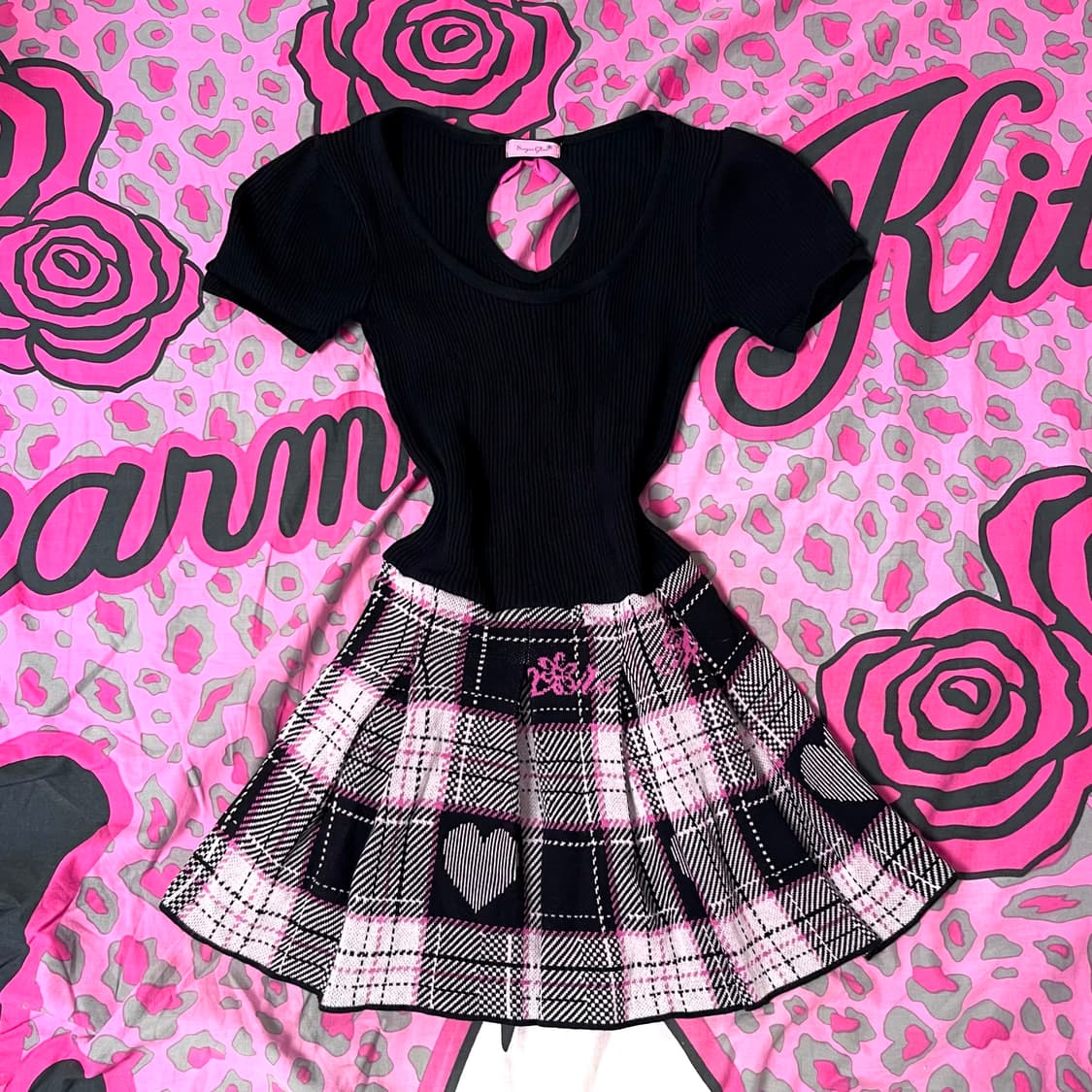 MA*RS마즈 아게하 하트체크 리본 원피스 히메갸루 핀터 대장 상품이미지2