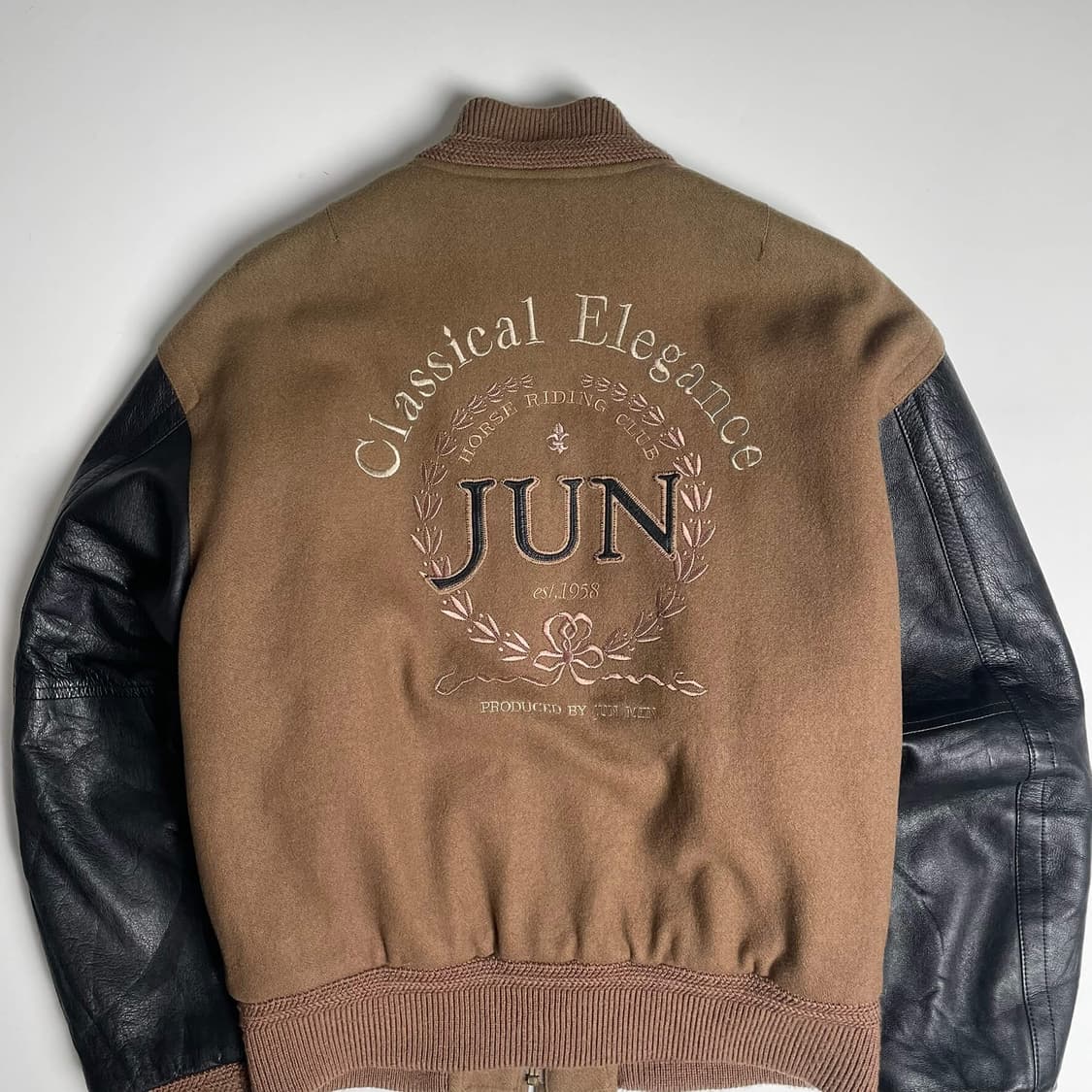 90's jun men 소가죽 바시티 봄버   상품이미지7