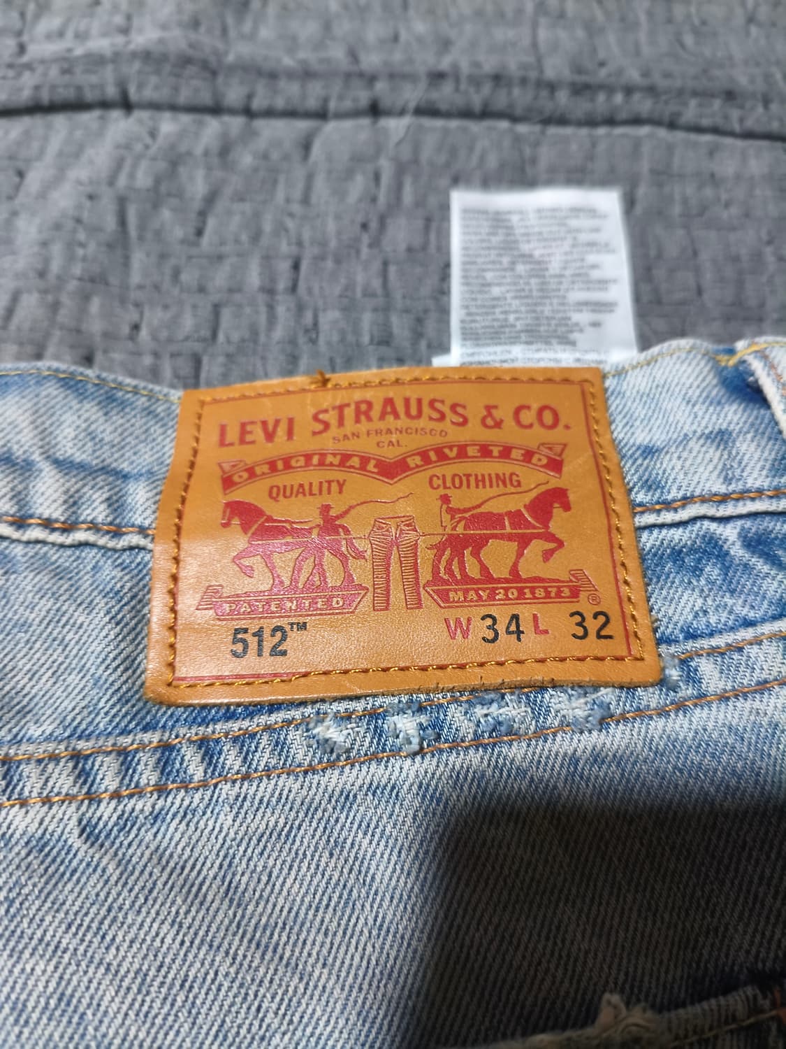 리바이스 512 140주년 한정판 34/32  새상품 청바지 데님 빈티지 상품이미지3