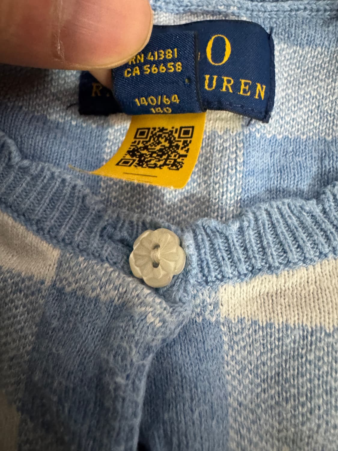 정품 인증!! 폴로 랄프로렌 키즈 깅엄 체크 가디건 140 상품이미지5