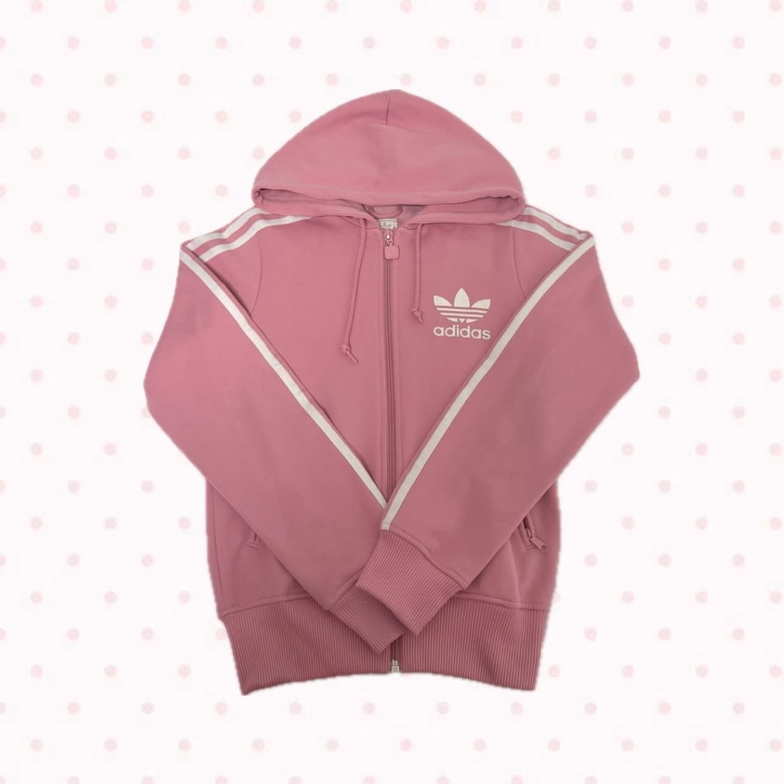 아디다스 핑크 후드플락 트랙탑 져지 85사이즈 판매합니다! 상품이미지1