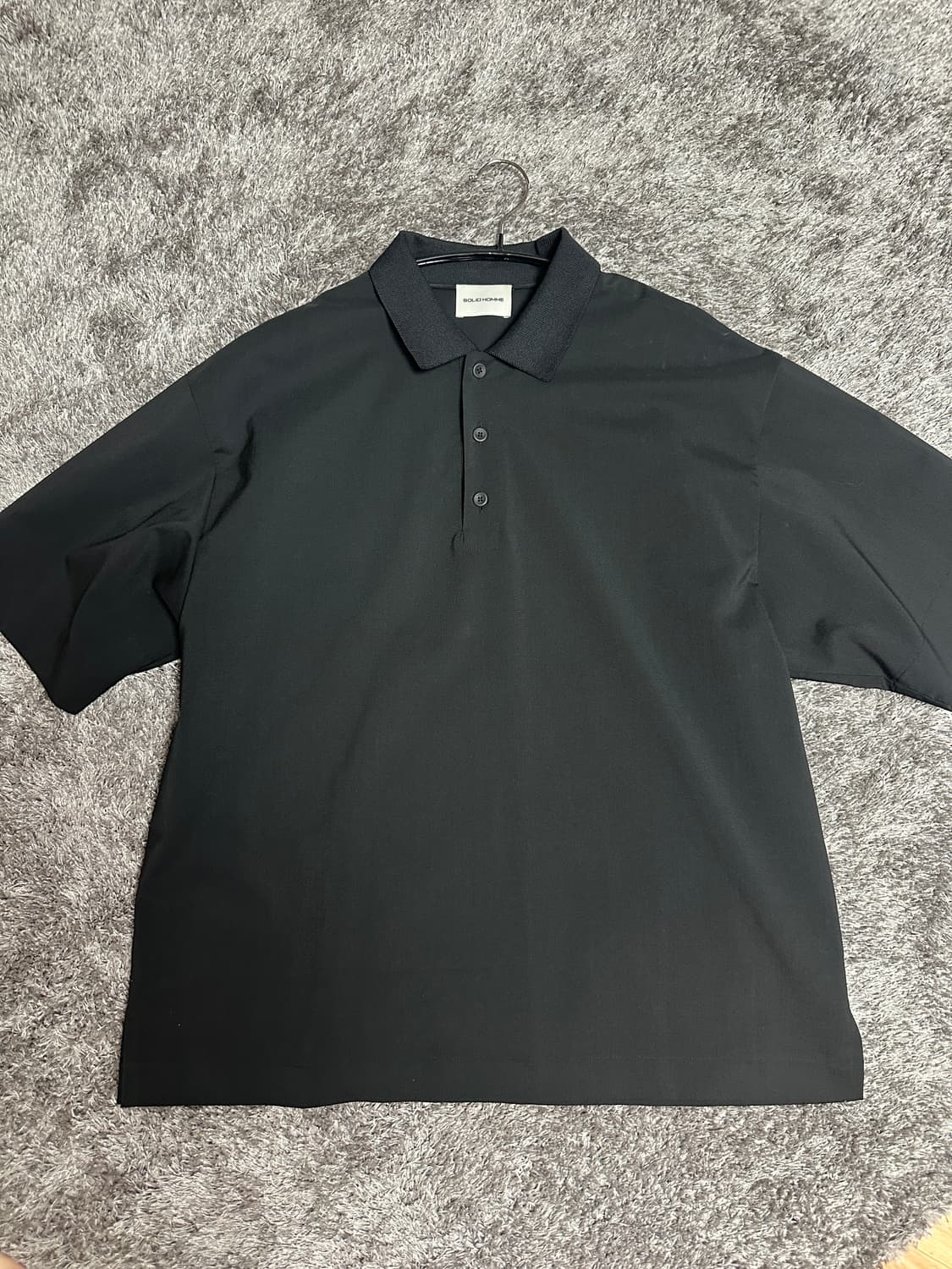 솔리드옴므 카라티 카라반팔티 티셔츠 반팔 블랙 48 사이즈 상품이미지1