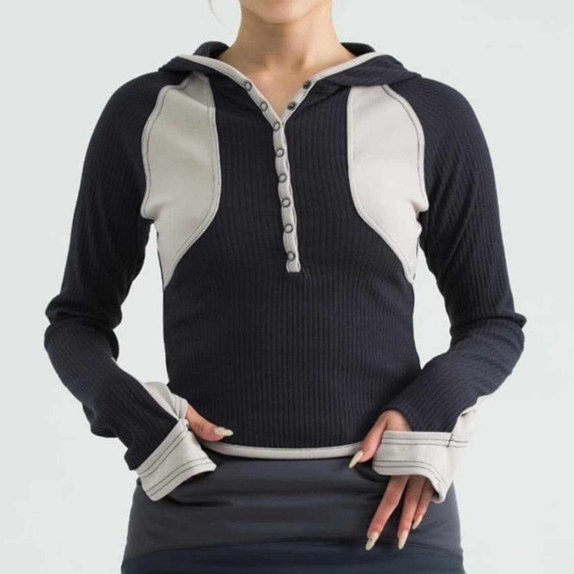 코이세이오 suu snap half hoodie navy 상품이미지2