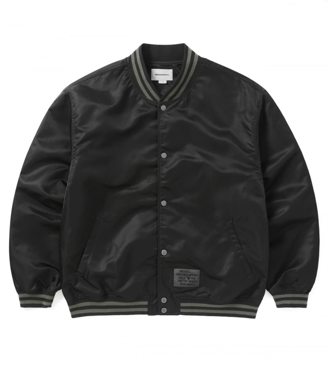 디스이즈네버댓 사틴 바시티 자켓 블랙 L 상품이미지1