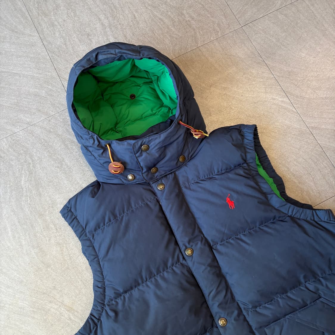 폴로 정품 네이비 덕다운 푸퍼 패딩 조끼 상품이미지2