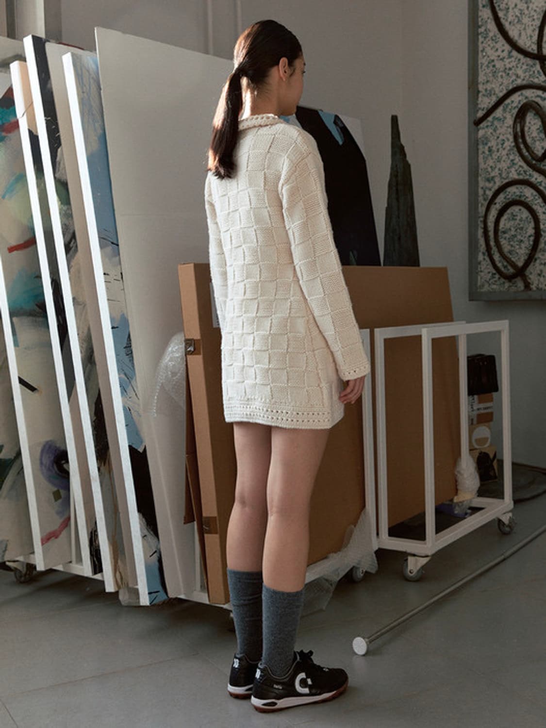 Knit dress ivory 상품이미지3