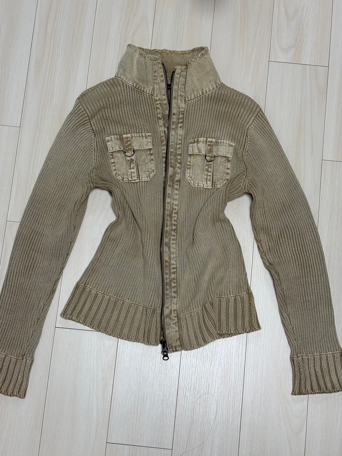 y2k 그런지 니트 집업 상품이미지1