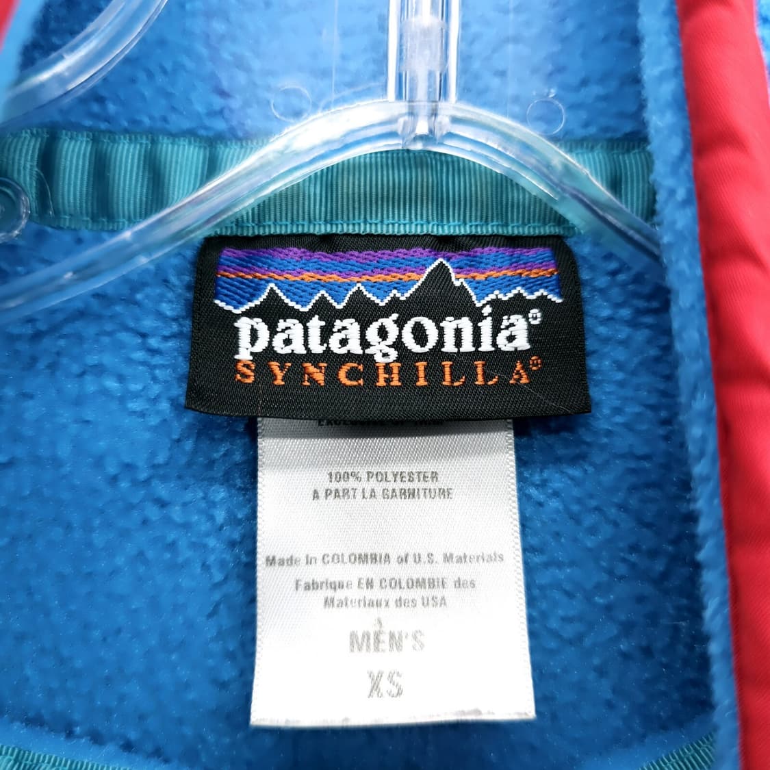 90s 파타고니아 신칠라 스냅-T 블루/레드 콜롬비아 상품이미지2