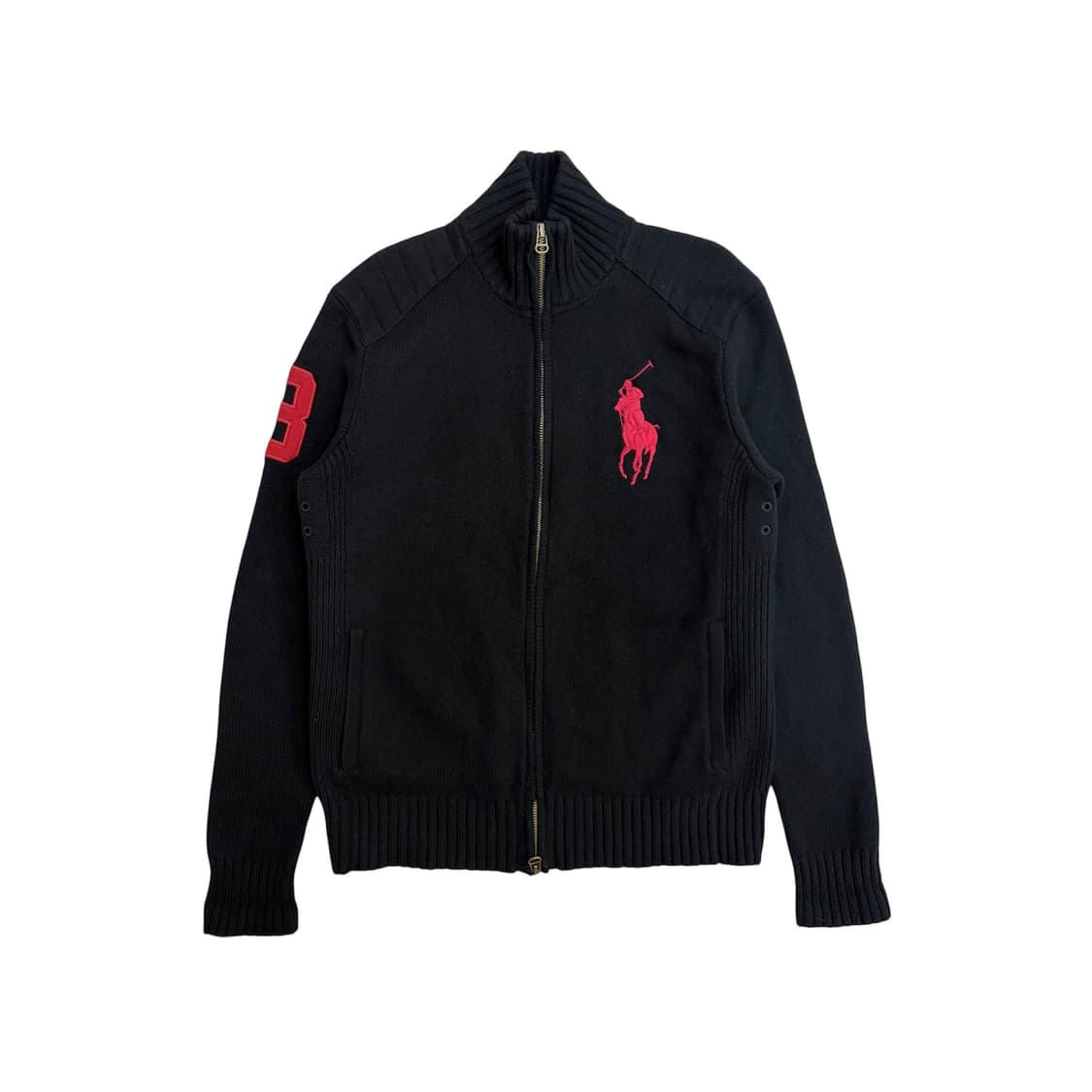 폴로 랄프로렌 빅포니 블랙 울 니트 집업 가디건 자켓 m 상품이미지1