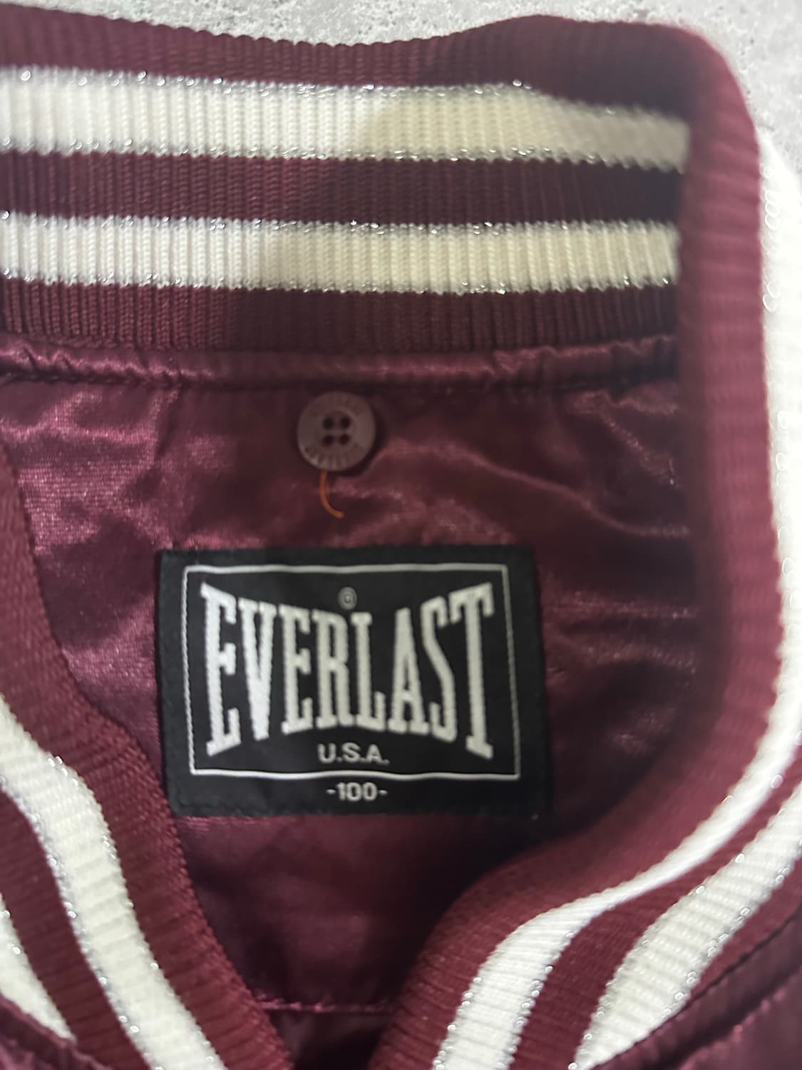 EVERLAST 버건디 새틴 스타디움 자켓 상품이미지6