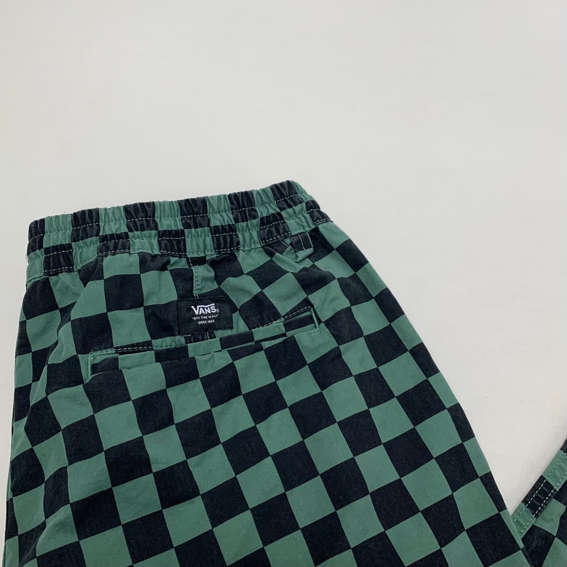 반스 체커보드 배기 테이퍼드핏 밴딩 팬츠 (M) 상품이미지2