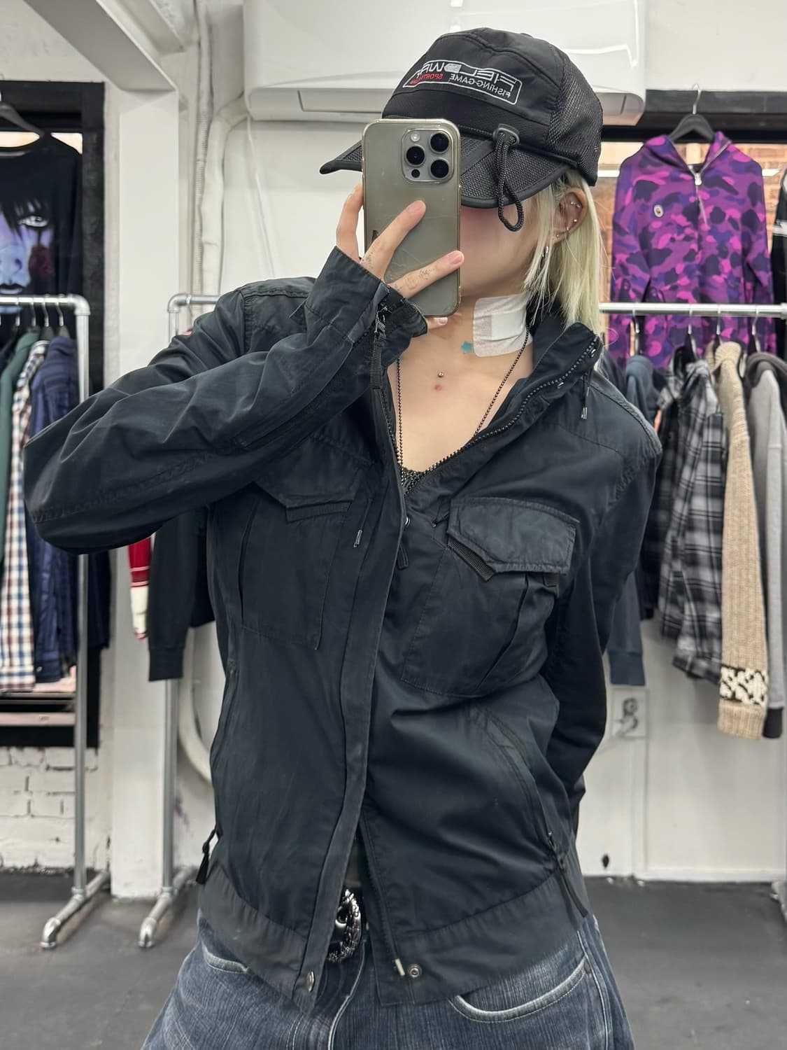 아르마니 익스체인지 넥버튼 코튼 자켓 상품이미지1