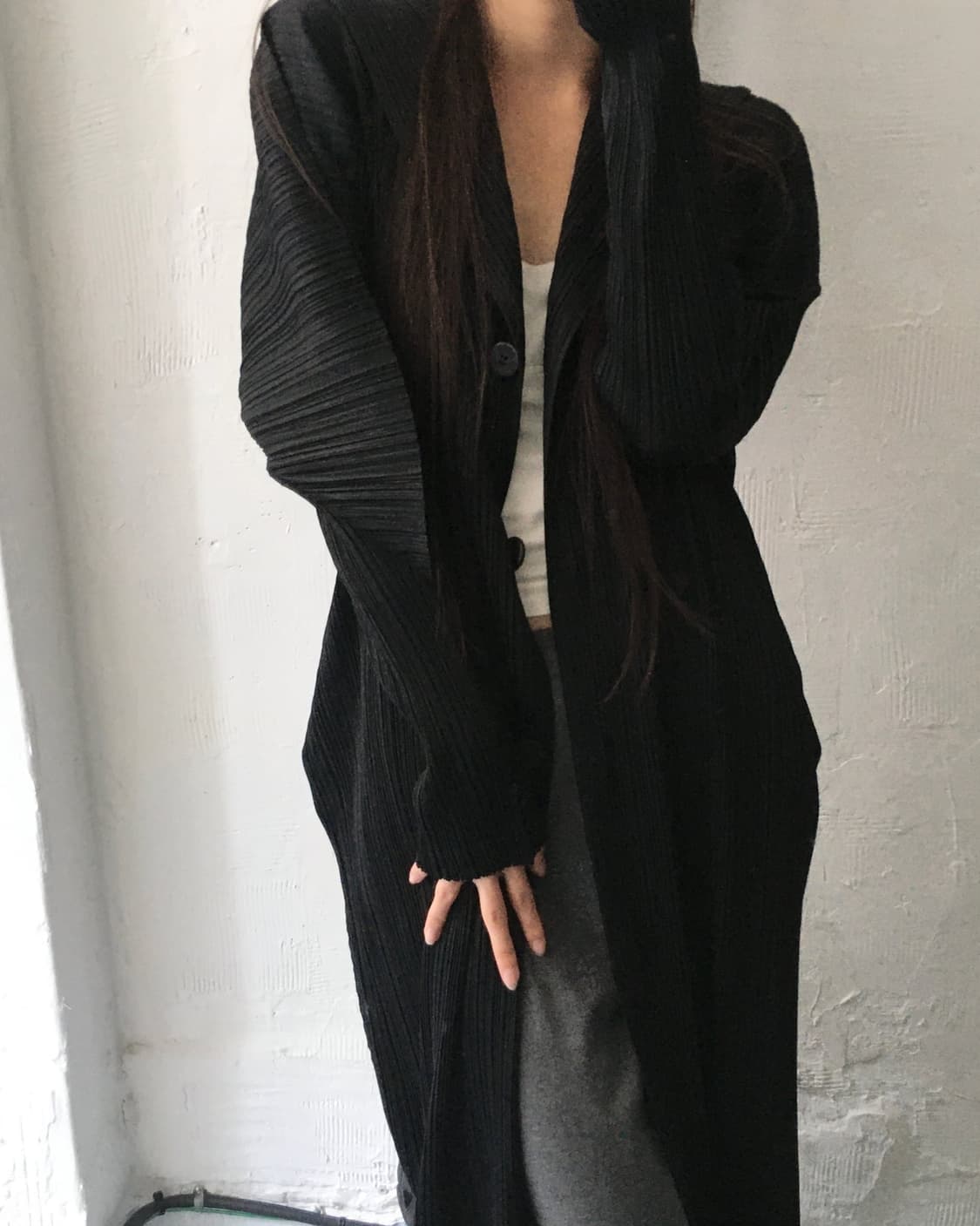 PLEATS PLEASE 플리츠플리즈 블랙 롱 코트 상품이미지3