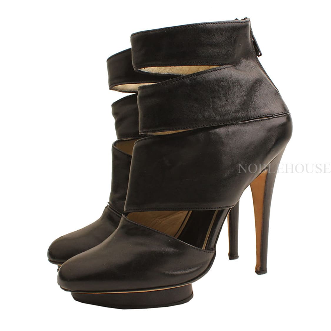 닐바렛 블랙 컷팅 가보시 앵클부츠 36 상품이미지2