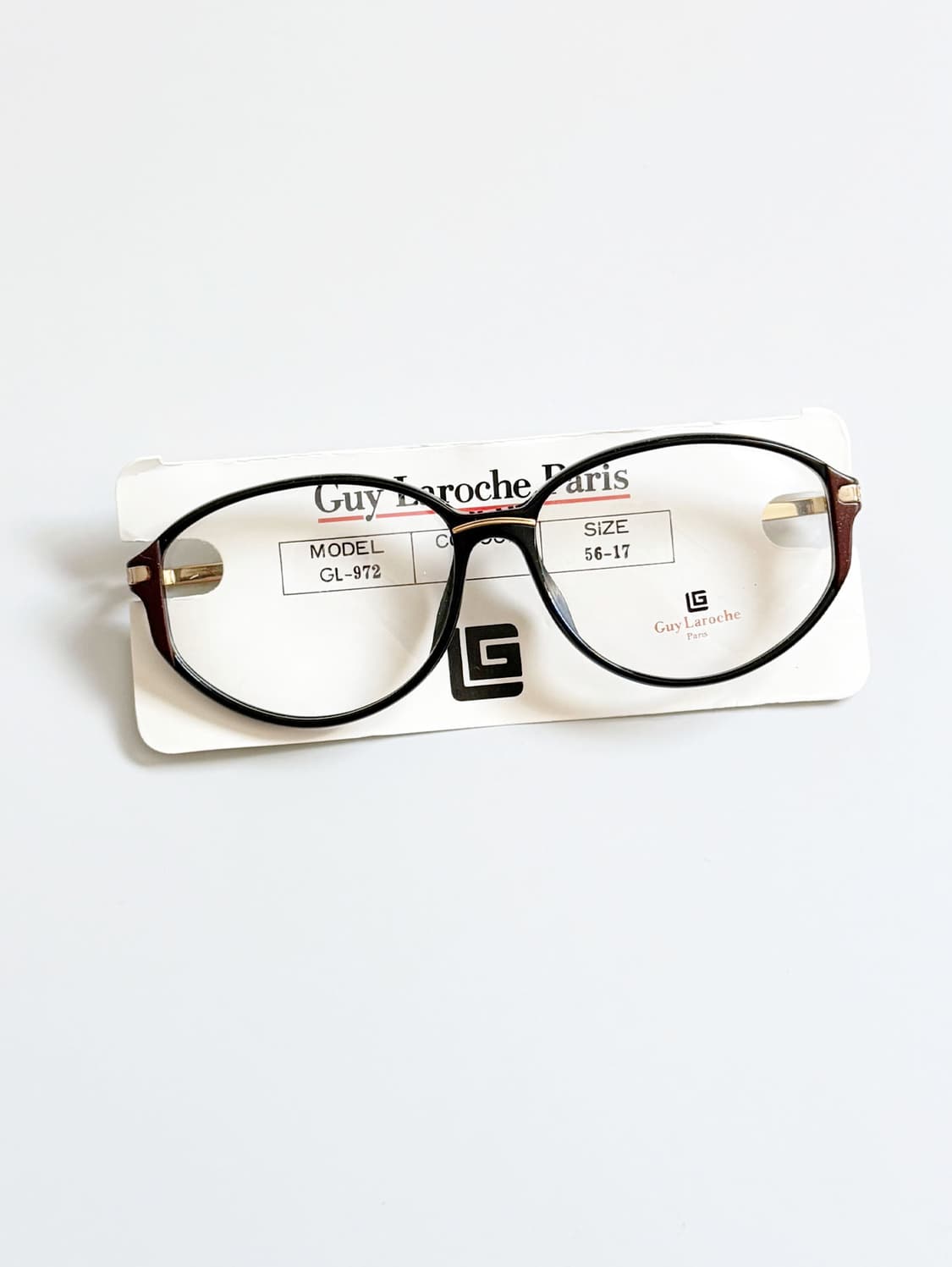 90s GUY LAROCHE PARIS 블랙 뿔테 스퀘어 빈티지 안경 상품이미지1