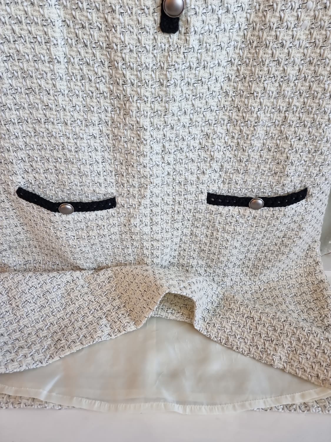 트위드 블랙 트리밍  원피스 상품이미지6